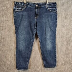 Silver Jeans Co Boyfriend Dark Wash Stretch Denim Plus Size 22 W27101EAE363